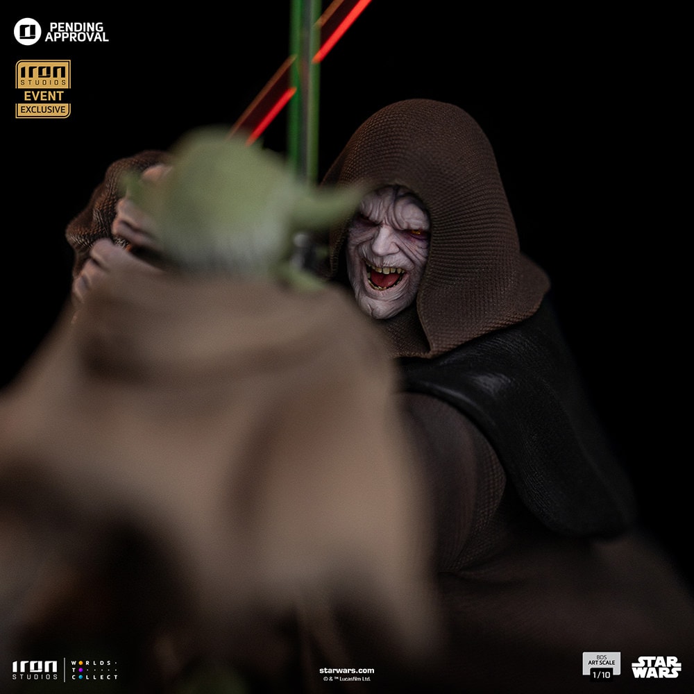Star Wars Yoda vs Palpatine 1:10 Scale Statue  (Prototype Shown) View 5
