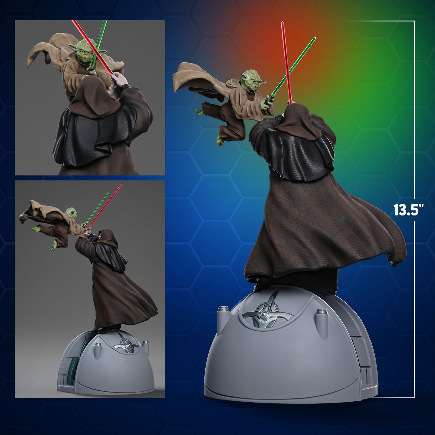 Star Wars Yoda vs Palpatine 1:10 Scale Statue  (Prototype Shown) View 2