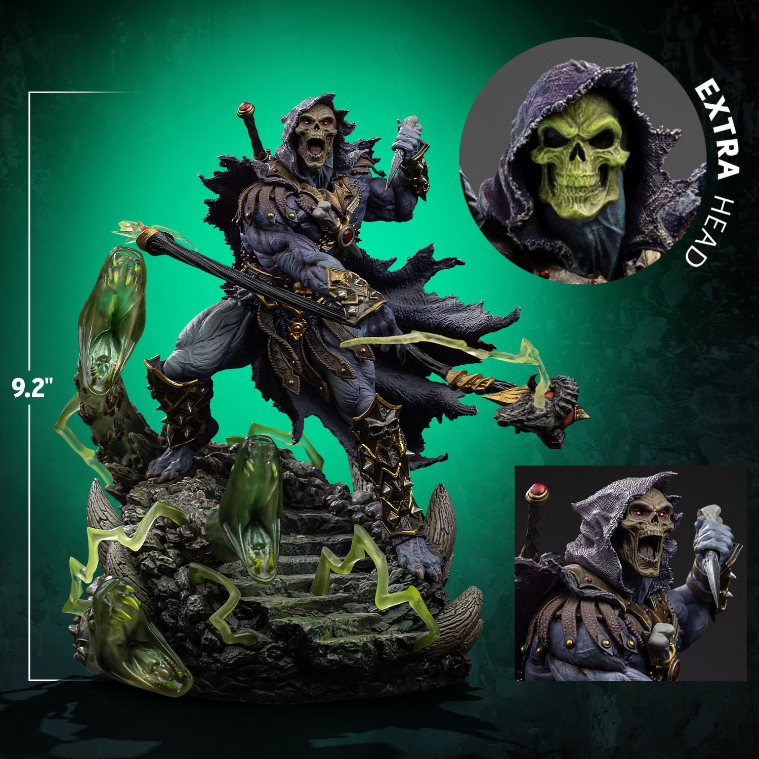 Masters of the Universe Skeletor Unleashed Deluxe 1:10 Scale Statue  (Prototype Shown) View 2