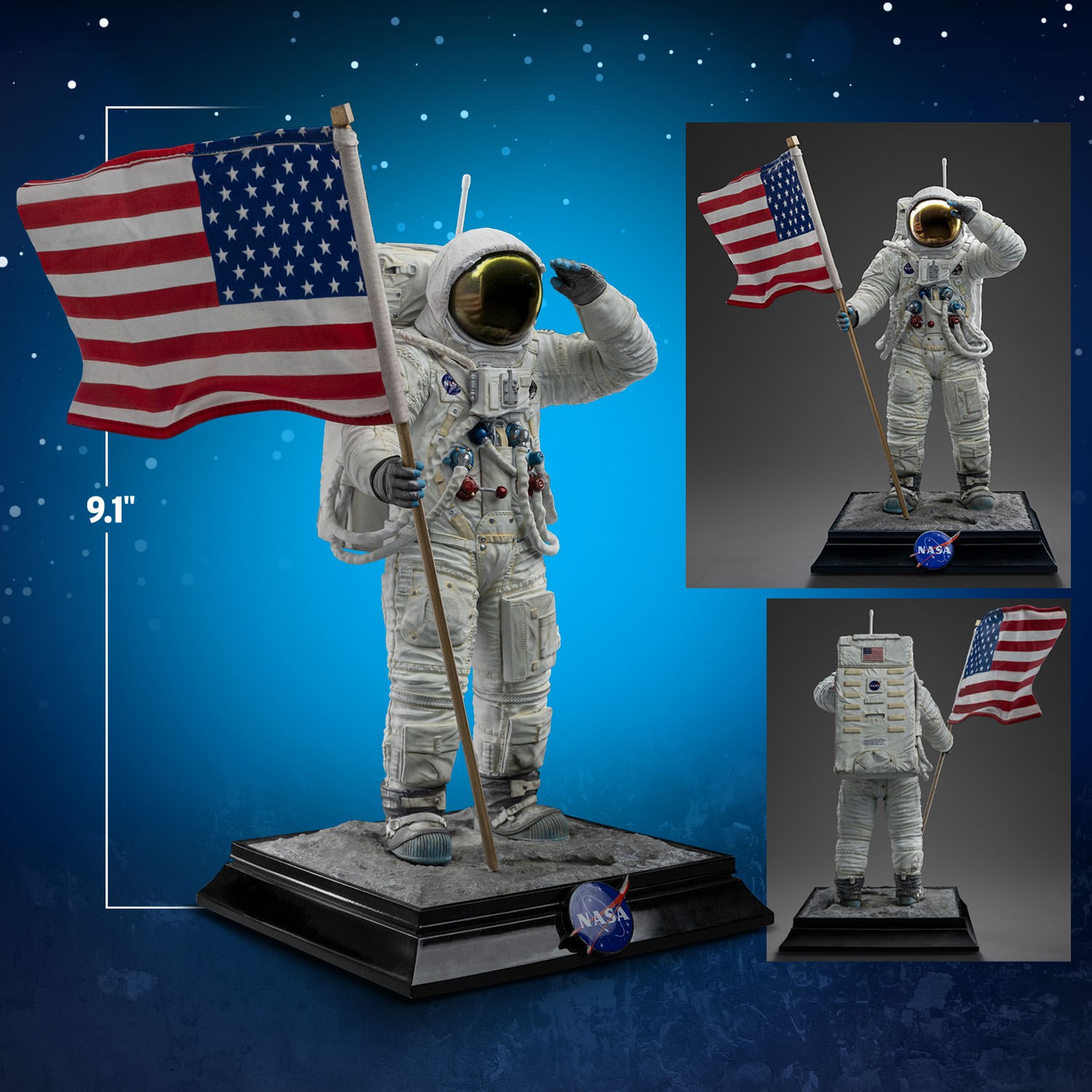 NASA Apollo 11 Astronaut 1:10 Scale Statue  (Prototype Shown) View 2
