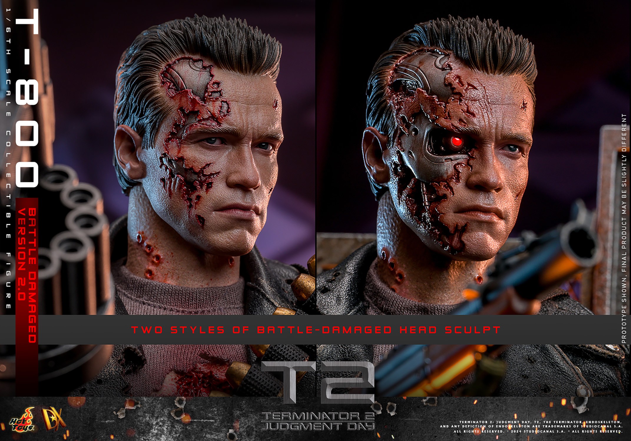 T-800 (Battle Damaged Version 2.0) Sixth Scale Figure by Hot