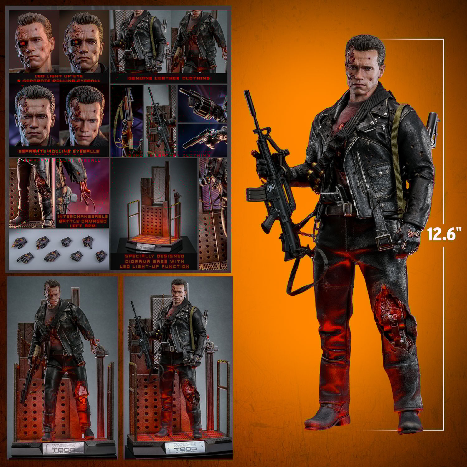 T-800 (Battle Damaged Version 2.0) Sixth Scale Figure by Hot