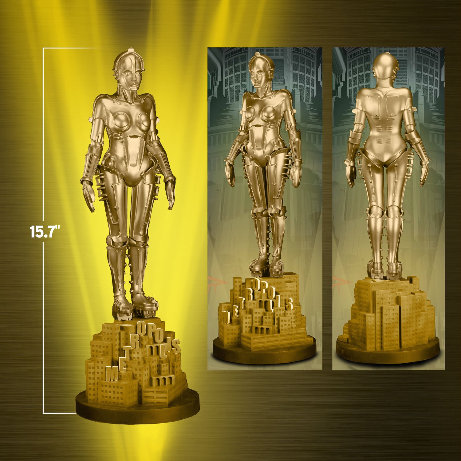 Metropolis Maschinenmensch (Gold Color) Statues  (Prototype Shown) View 2