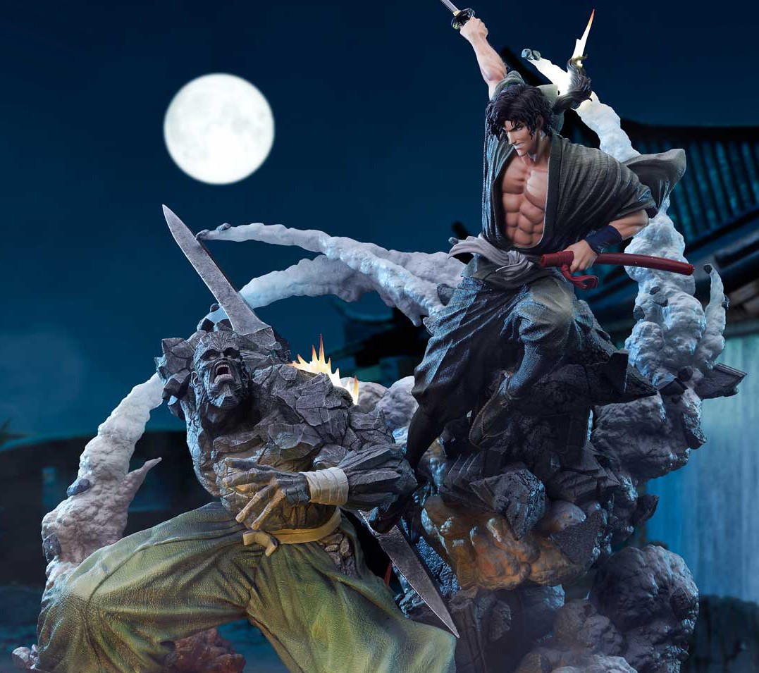 Ninja Scroll Jubei Versus Tessai (Deluxe Bonus Version) Quarter Scale Statue  (Prototype Shown) View 1