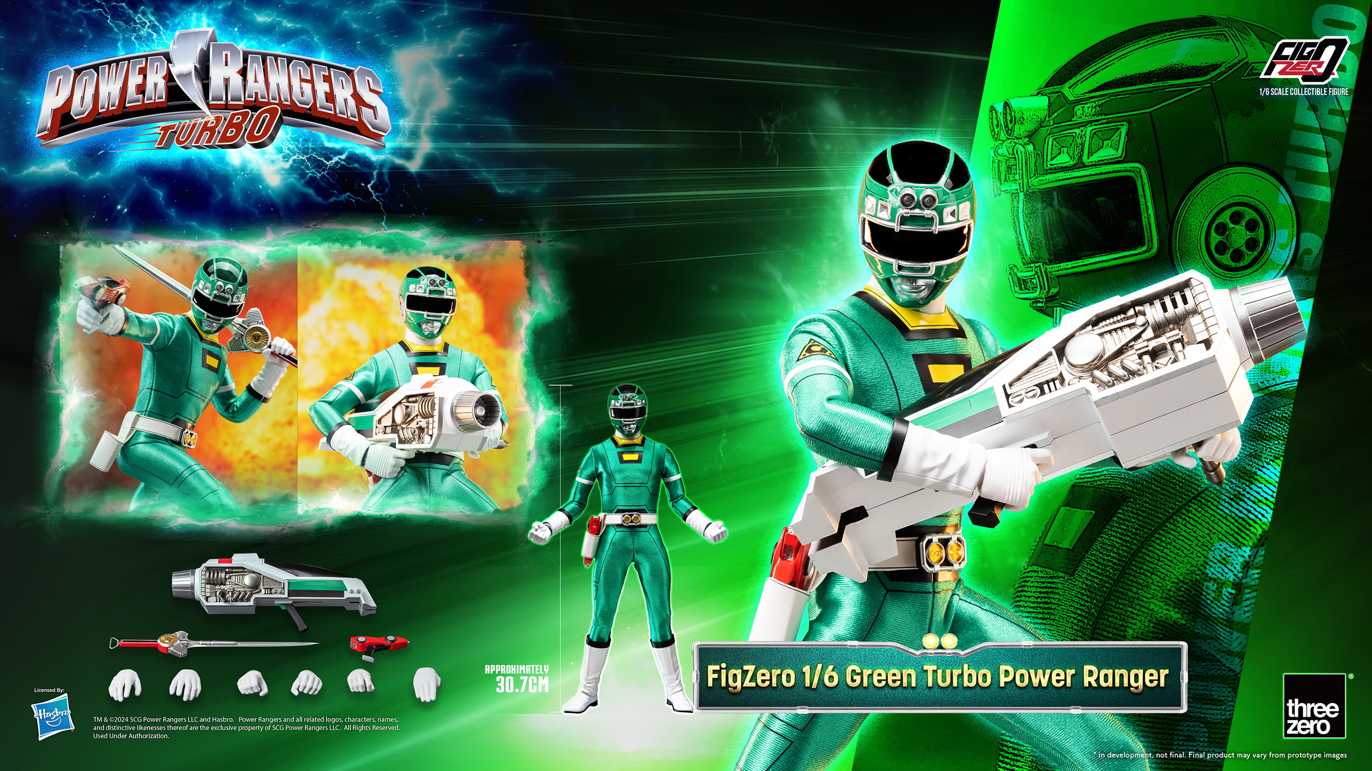 Power Ranger Turbo Green Turbo Power Ranger Sixth Scale Figure  (Prototype Shown) View 9