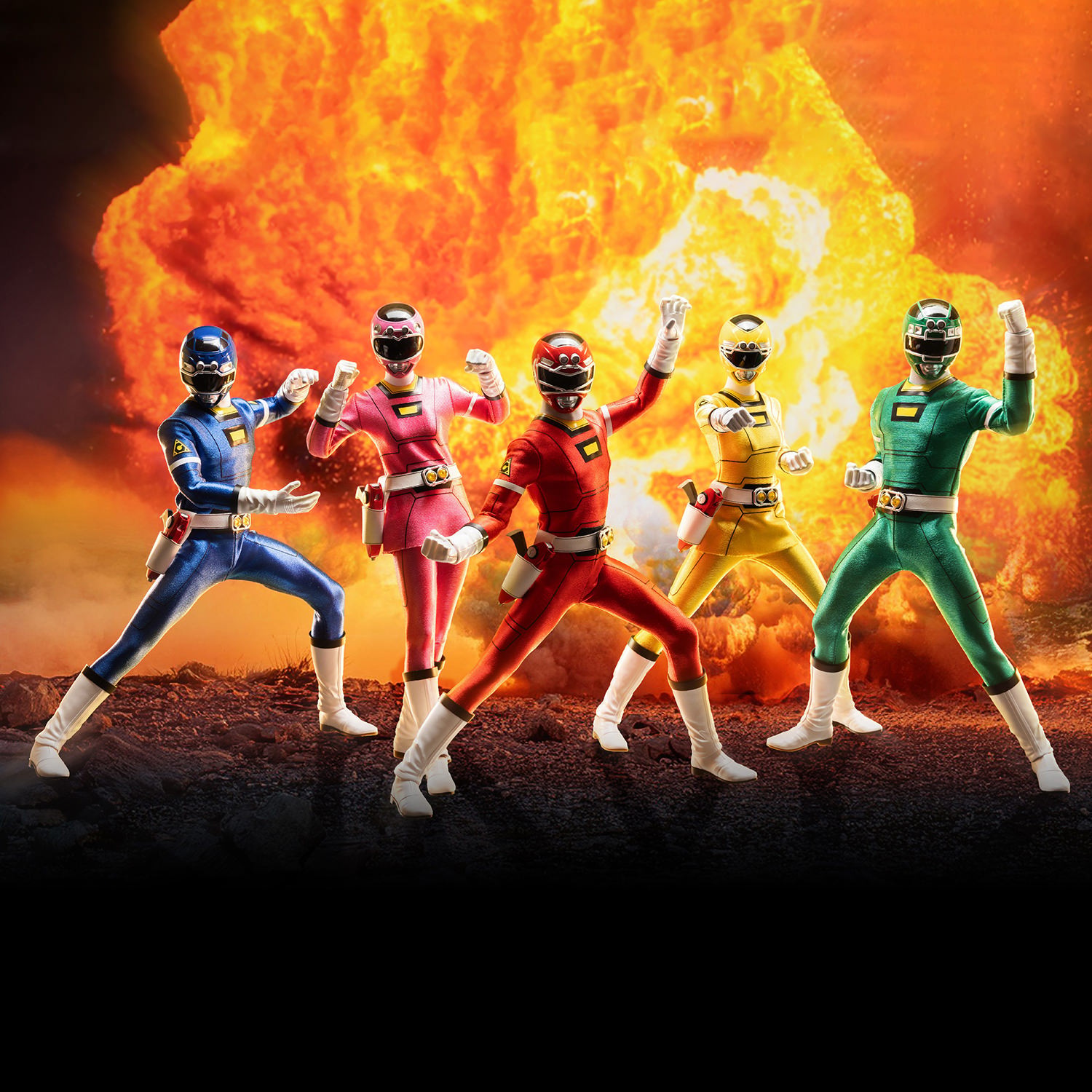 Power Ranger Turbo Turbo Power Rangers Pack Sixth Scale Figure Set  (Prototype Shown) View 1