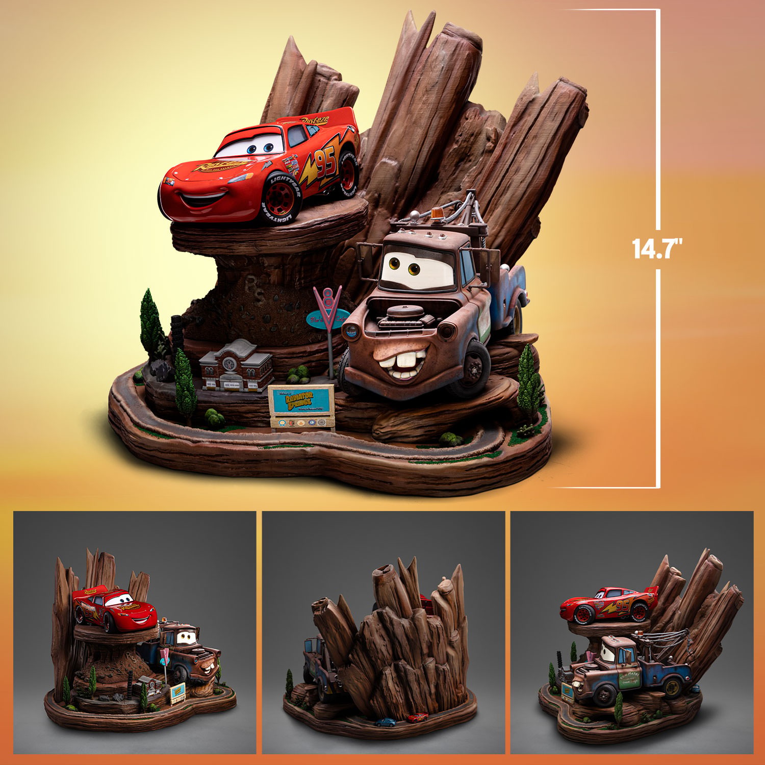 Disney Lightning McQueen & Tow Mater Deluxe 1:10 Scale Statue  (Prototype Shown) View 2