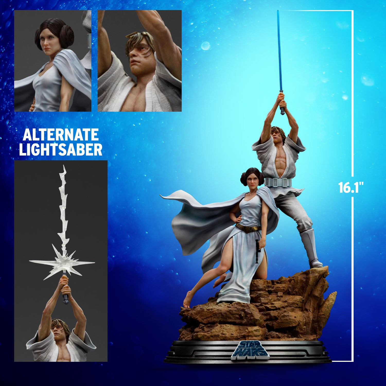 Star Wars Luke and Leia Deluxe 1:10 Scale Statue  (Prototype Shown) View 2