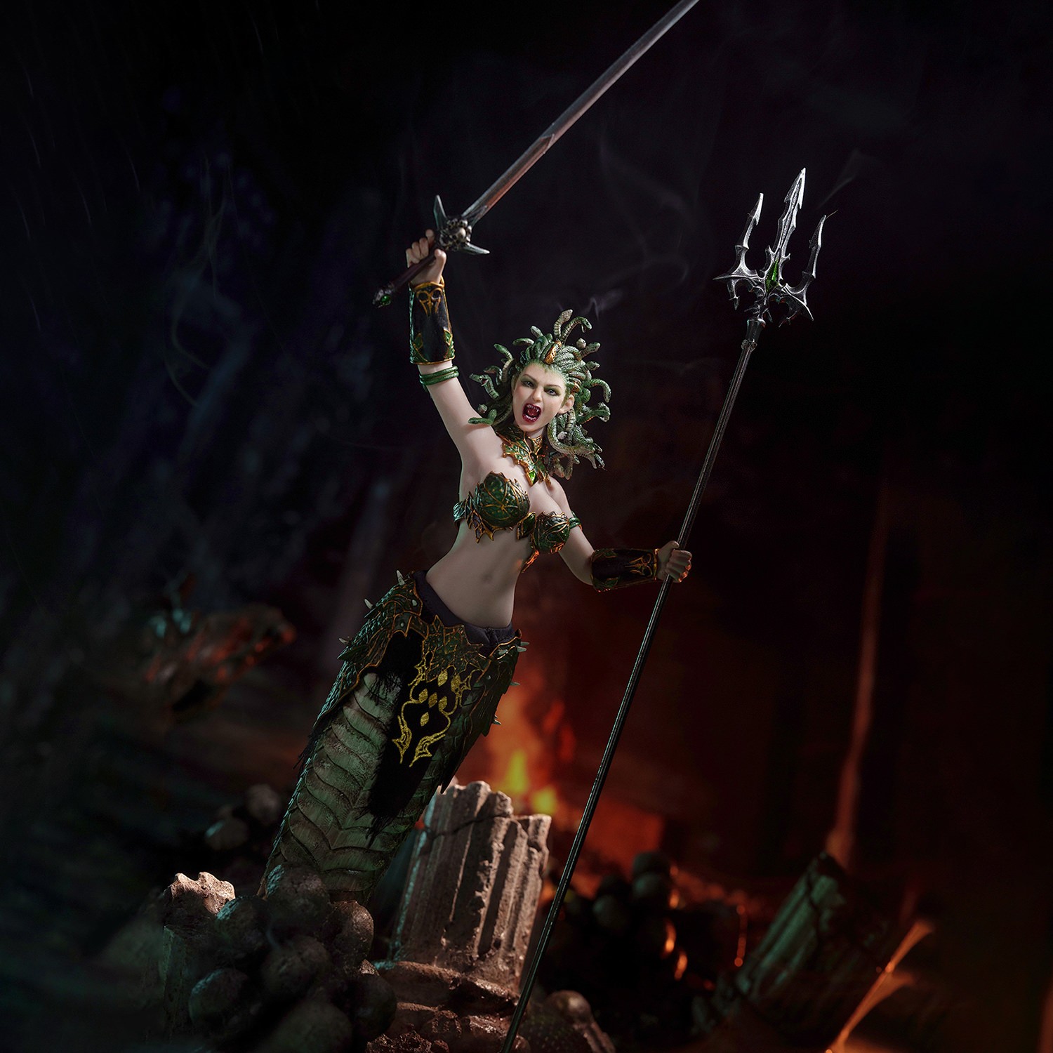 Medusa with Tail (Green) Action Figure  Collector Edition (Prototype Shown) View 5
