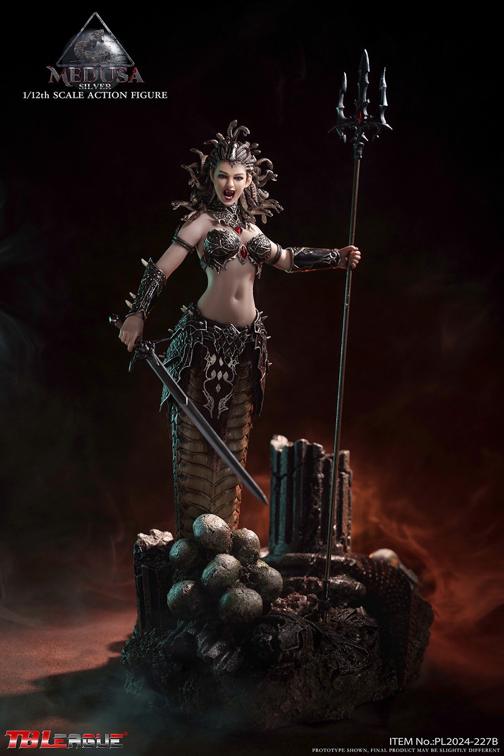 Medusa with Tail (Silver) Action Figure  (Prototype Shown) View 6