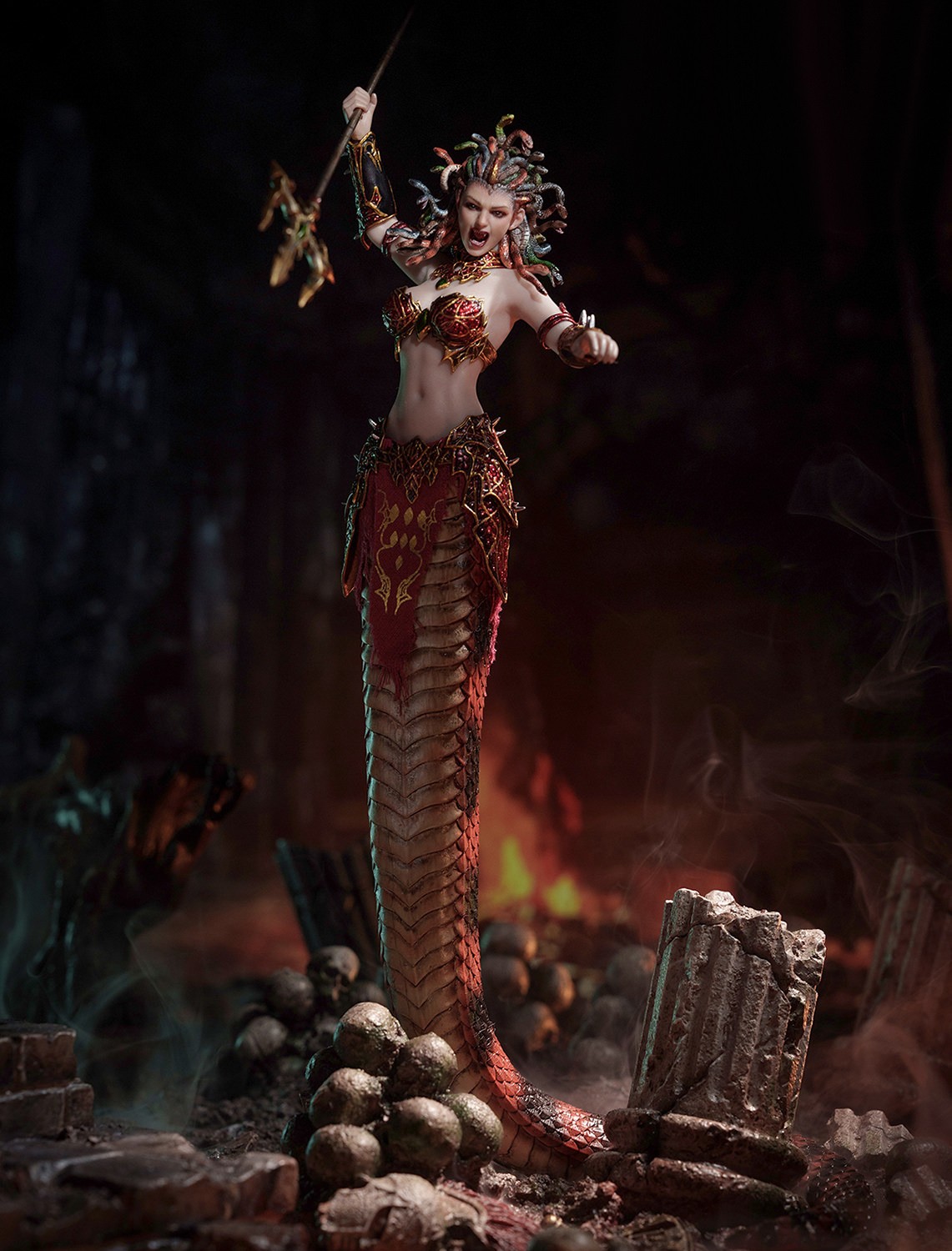 Medusa with Tail (Red) Action Figure  Collector Edition (Prototype Shown) View 1