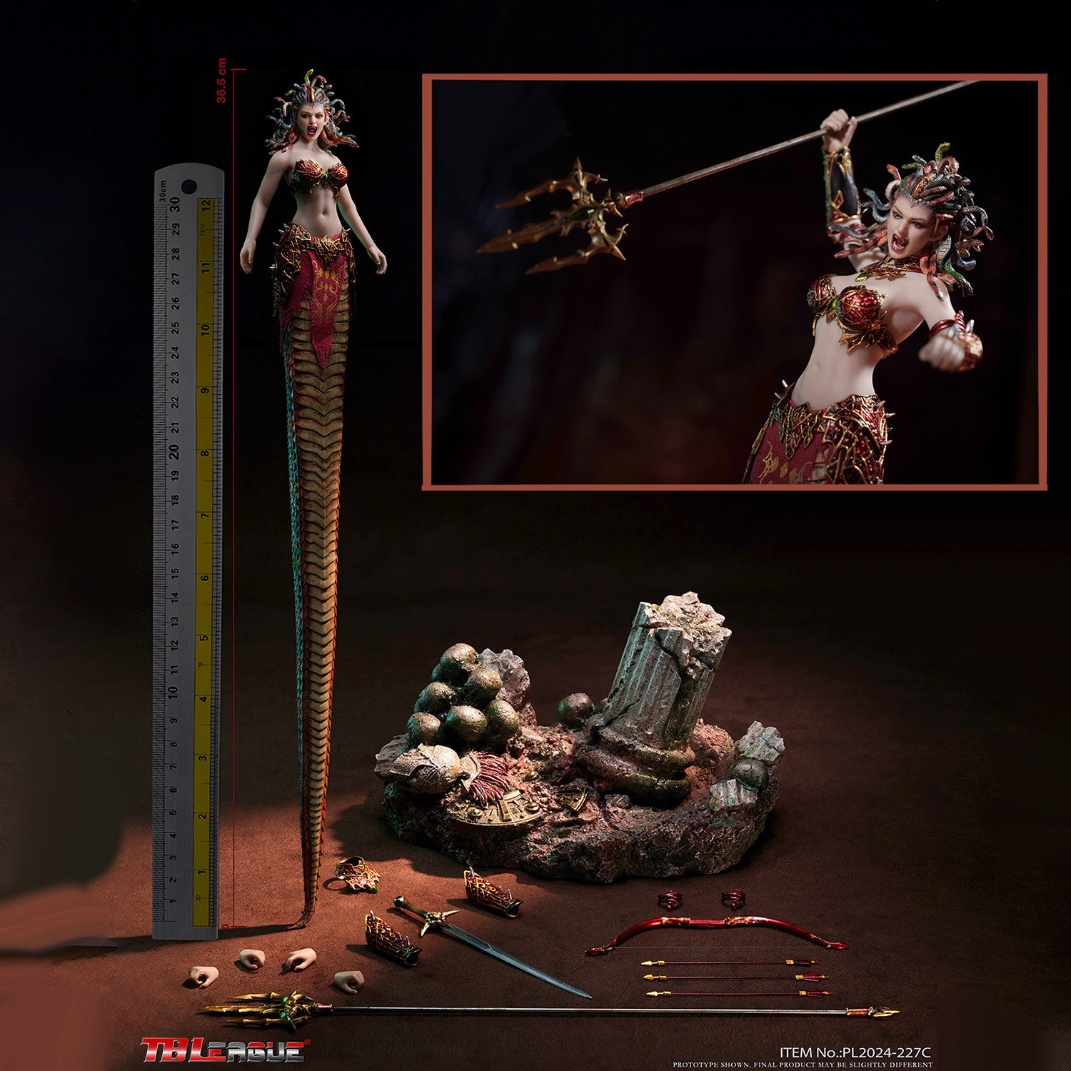 Medusa with Tail (Red) Action Figure  Collector Edition (Prototype Shown) View 2