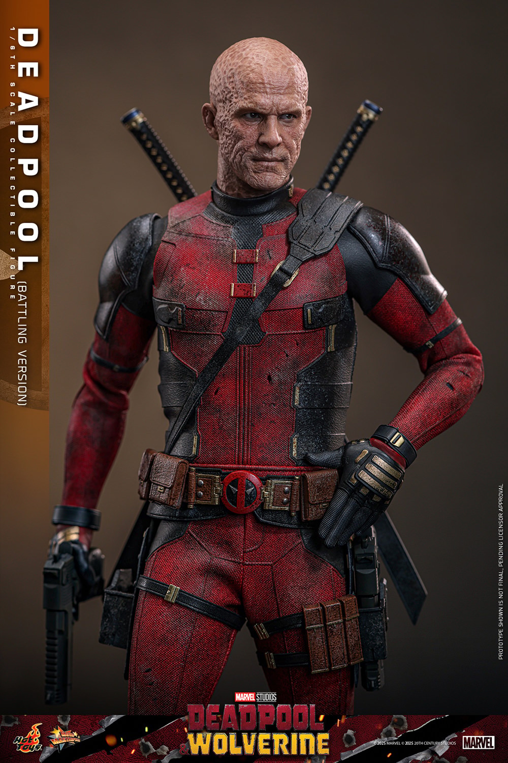 Marvel Deadpool (Battling Version) Sixth Scale Figure  (Prototype Shown) View 12