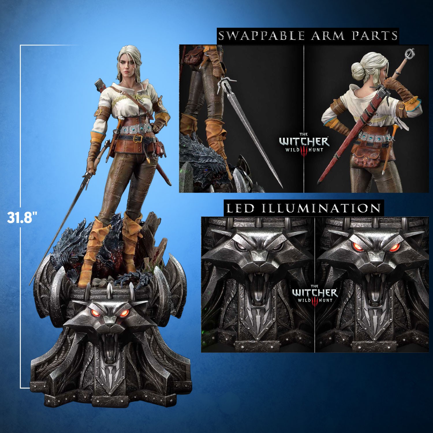 The Witcher 3: Wild Hunt Ciri Fiona Elen Riannon 1:3 Scale Statue  (Prototype Shown) View 2
