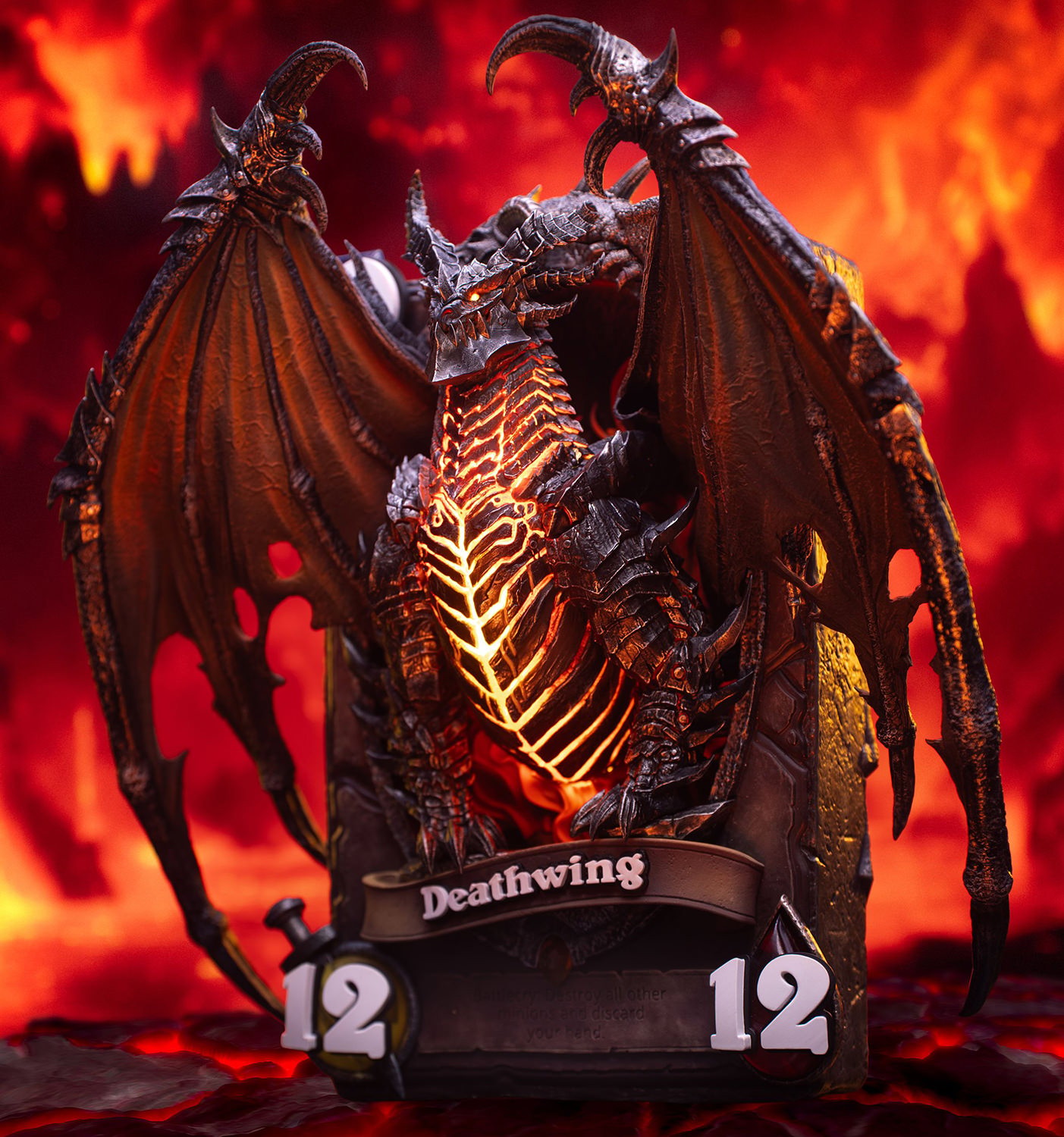 Warcraft Deathwing 3D Art Frame Statues  (Prototype Shown) View 3