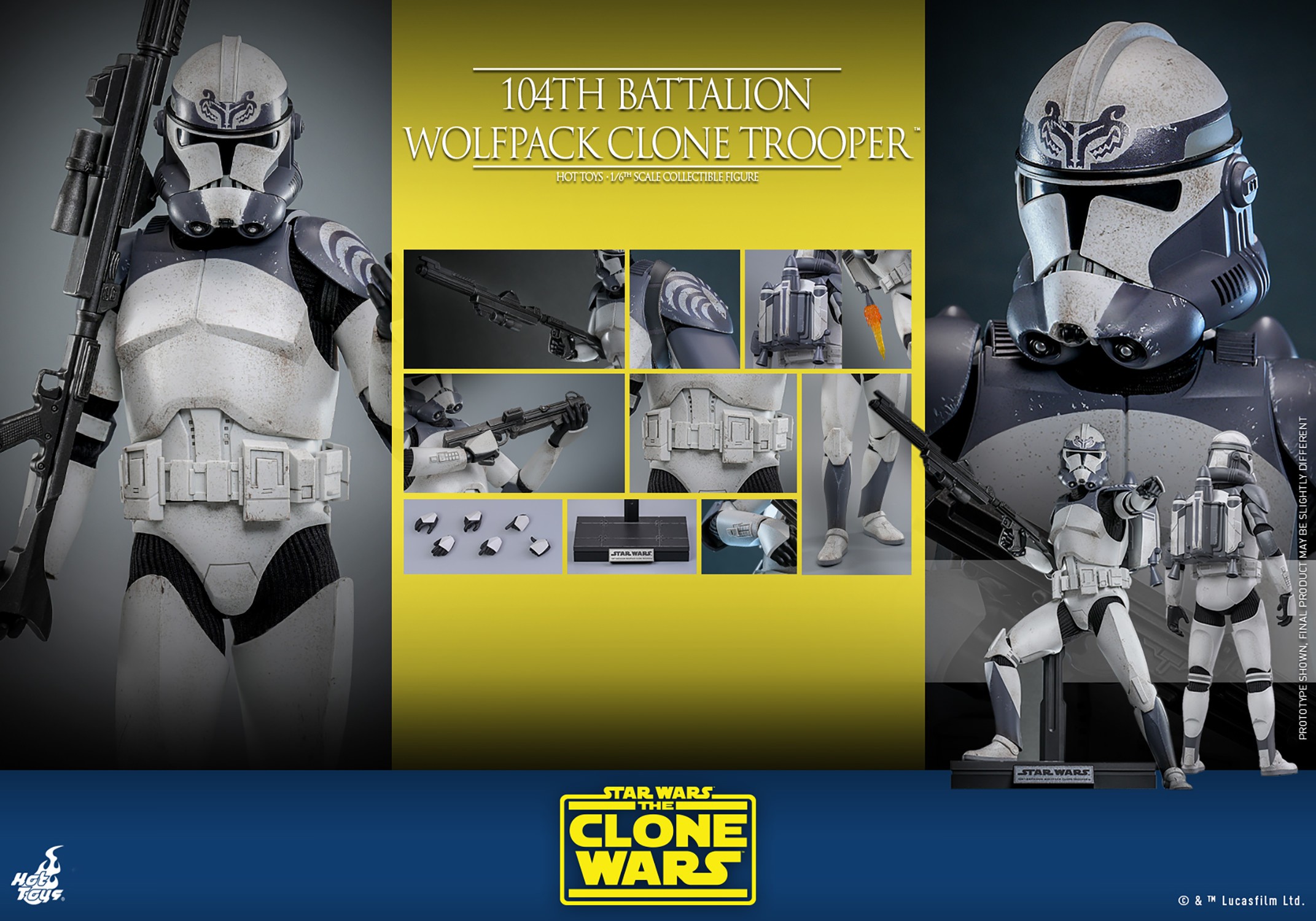 Star Wars 104th Battalion Wolfpack Clone Trooper™ Sixth Scale Figure  Collector Edition (Prototype Shown) View 12