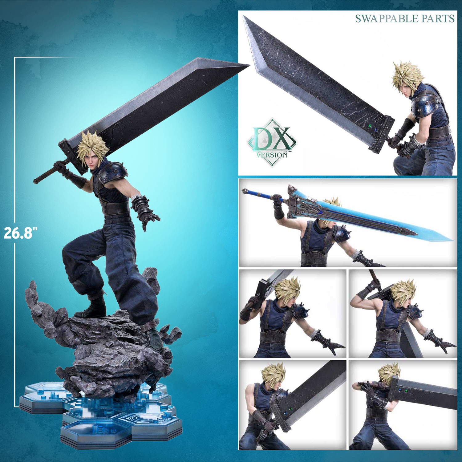 Final Fantasy Cloud Strife (Deluxe Version) Quarter Scale Statue  (Prototype Shown) View 2