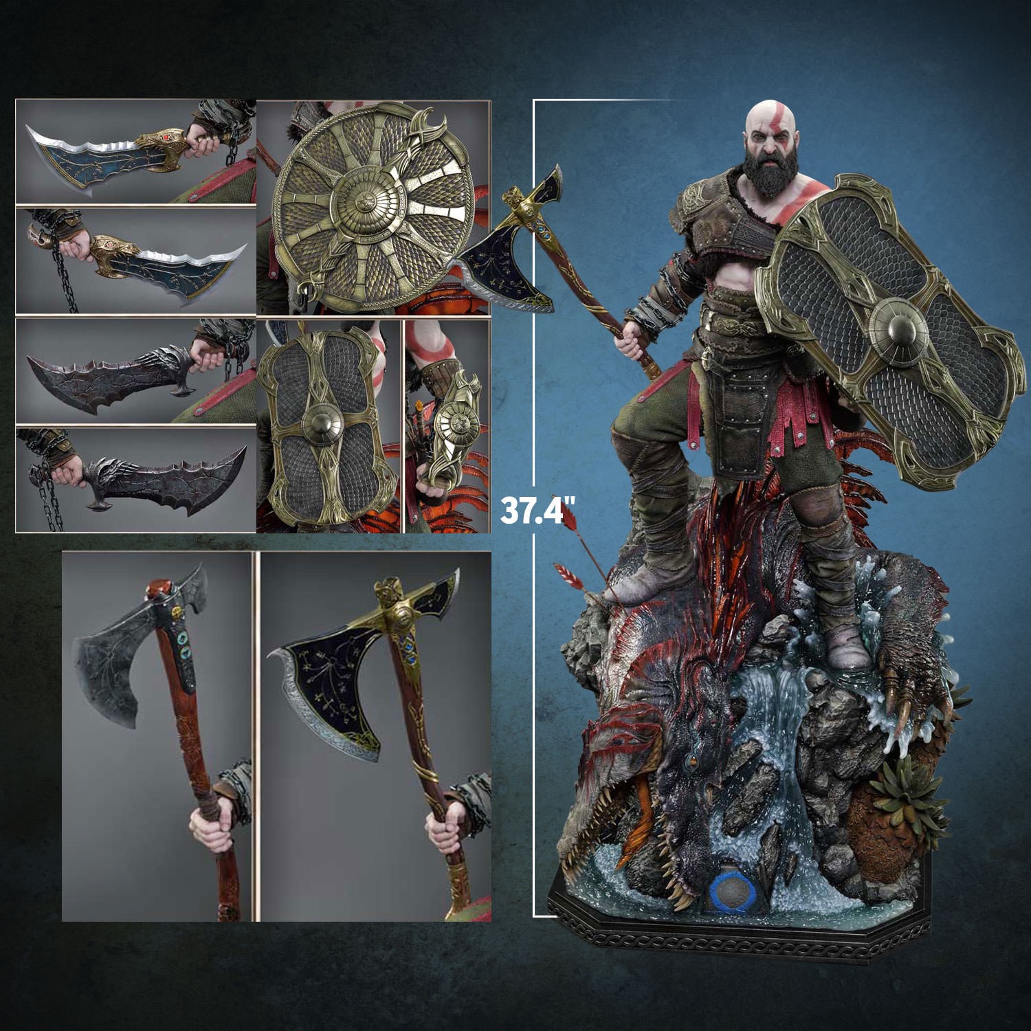 God of War Kratos (Ultimate Version) 1:3 Scale Statue  (Prototype Shown) View 2