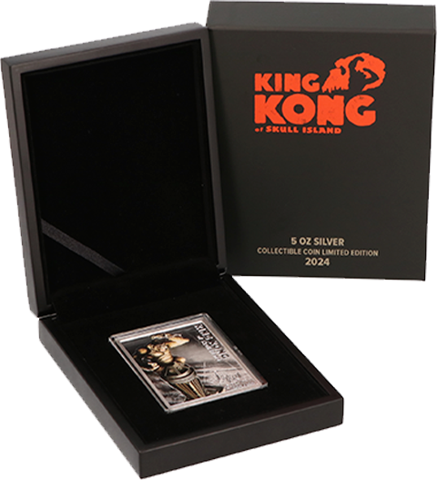 King Kong of Skull Island 1oz Silver Coin by 101 Collectibles