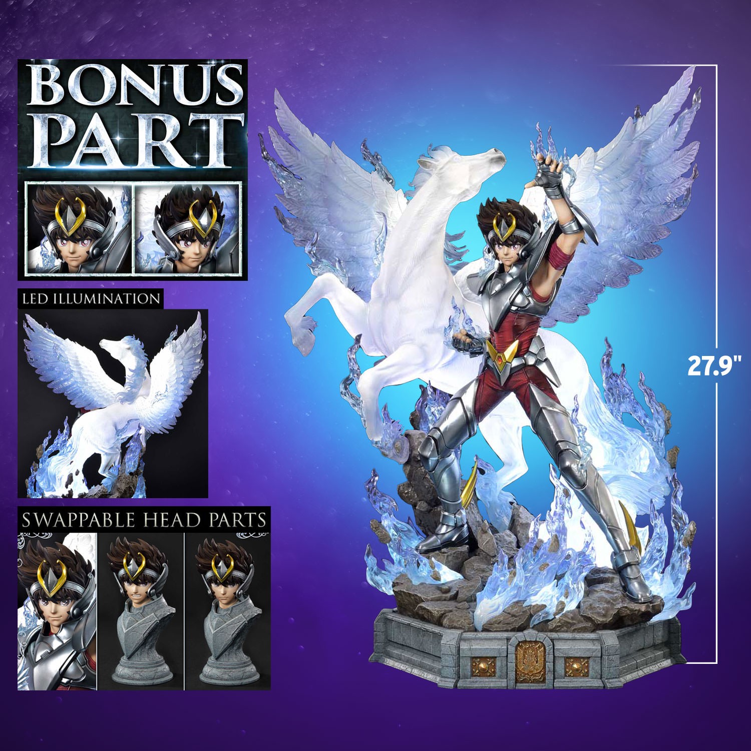 Saint Seiya Pegasus Seiya "Final Bronze Cloth" (Bonus Version) Quarter Scale Statue  (Prototype Shown) View 2