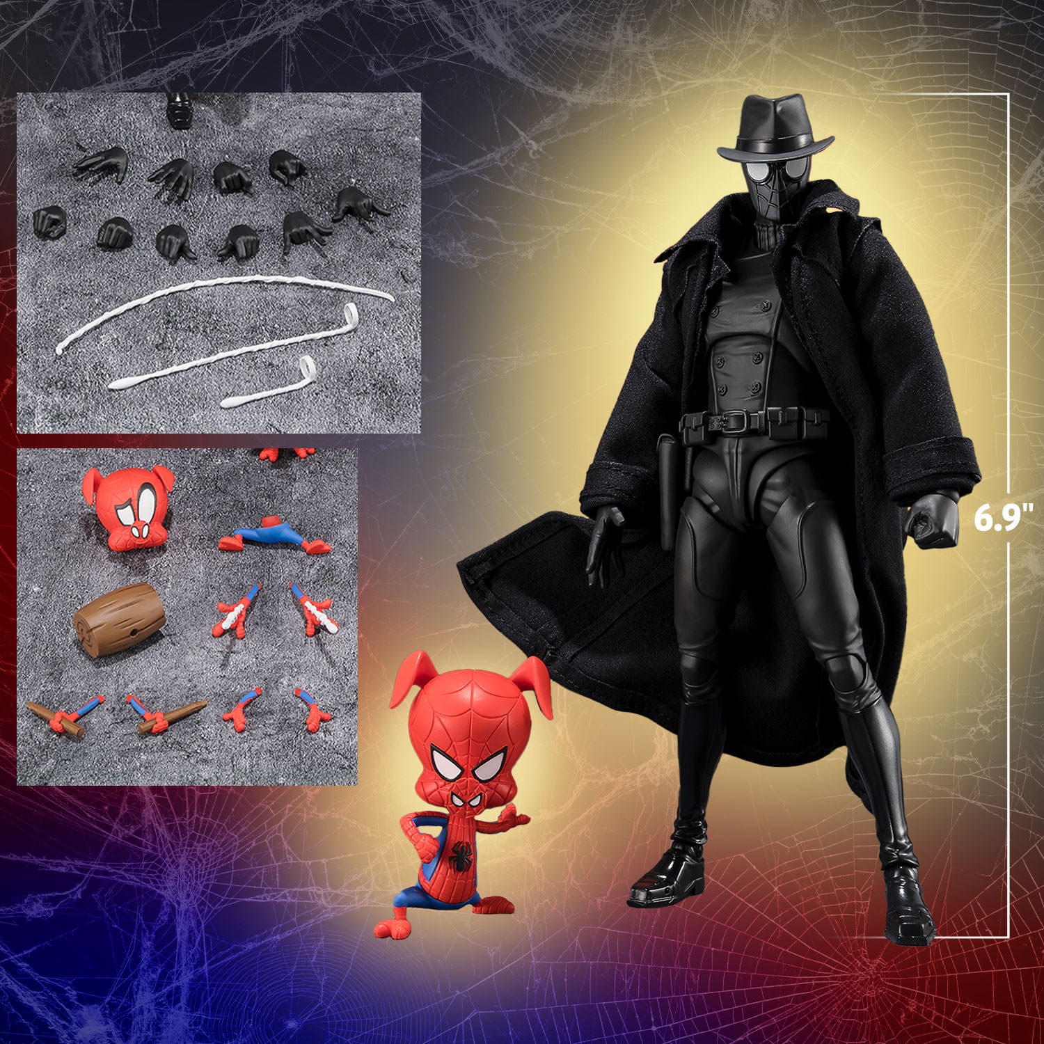 Spider-Man Noir and Spider-Ham Action Figure Set by Tamashii