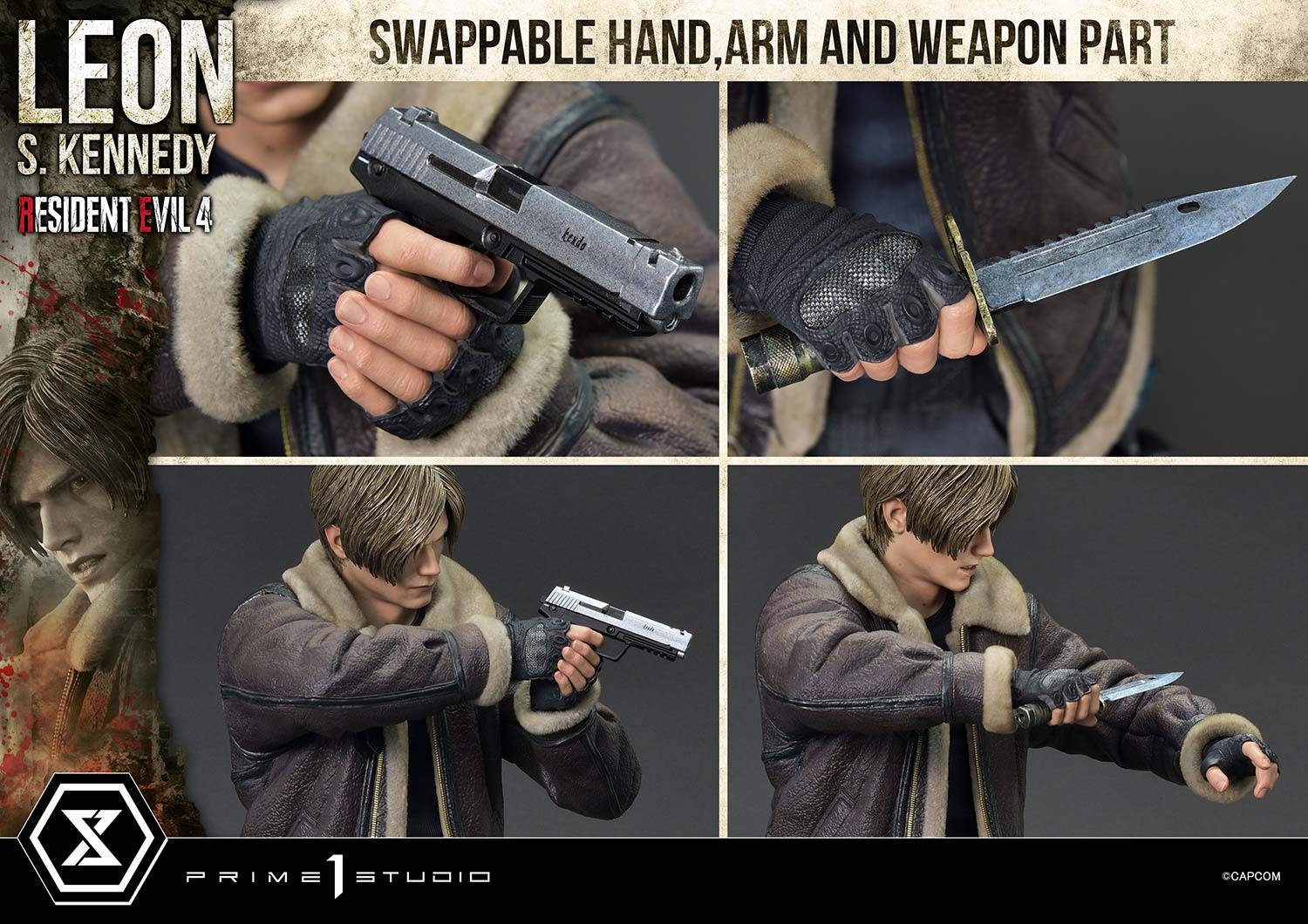 Resident Evil Leon S. Kennedy (Bonus Version) Quarter Scale Statue  (Prototype Shown) View 9