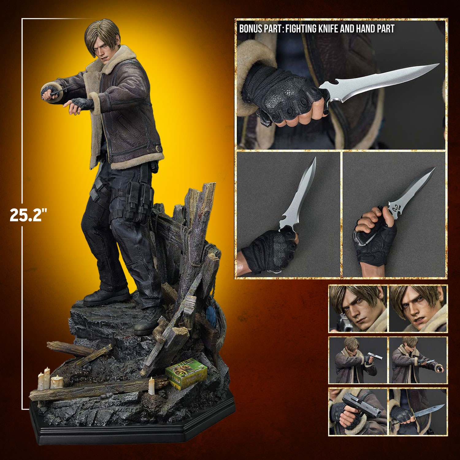 Resident Evil Leon S. Kennedy (Bonus Version) Quarter Scale Statue  (Prototype Shown) View 2