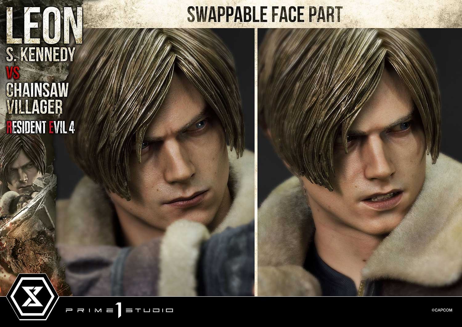 Resident Evil Leon S. Kennedy vs. Chainsaw Villager Quarter Scale Statue  (Prototype Shown) View 8