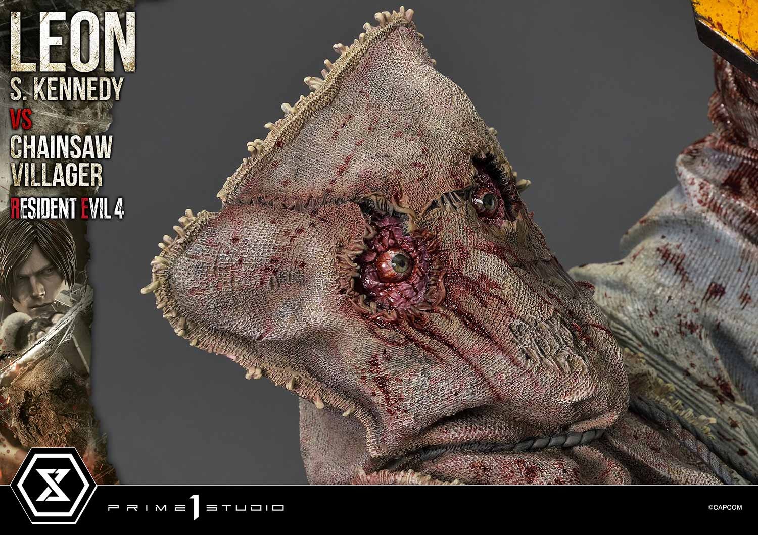 Resident Evil Leon S. Kennedy vs. Chainsaw Villager Quarter Scale Statue  (Prototype Shown) View 16