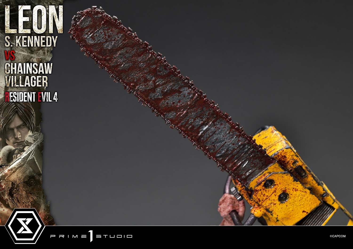 Resident Evil Leon S. Kennedy vs. Chainsaw Villager Quarter Scale Statue  (Prototype Shown) View 17