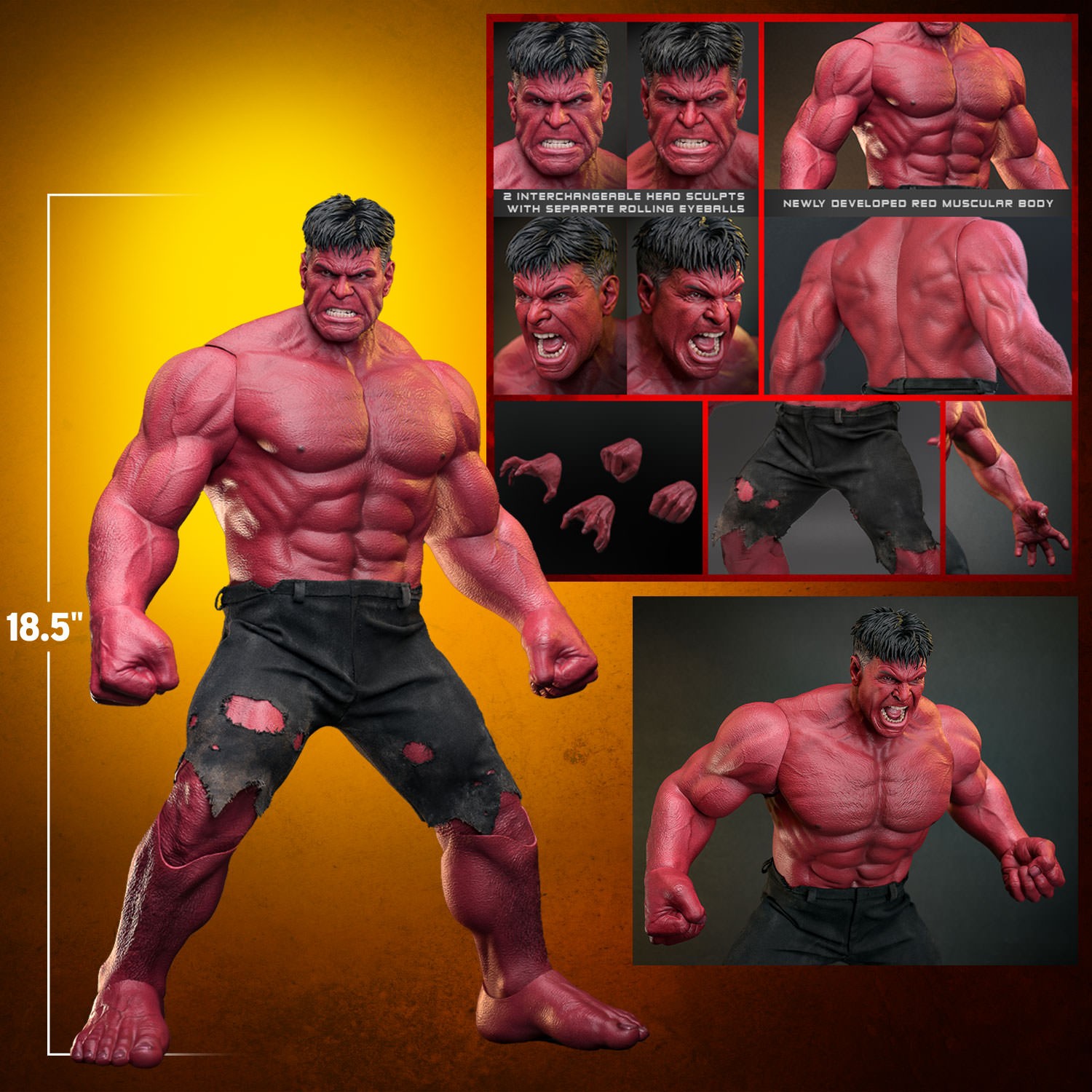Marvel Red Hulk Sixth Scale Figure  (Prototype Shown) View 2