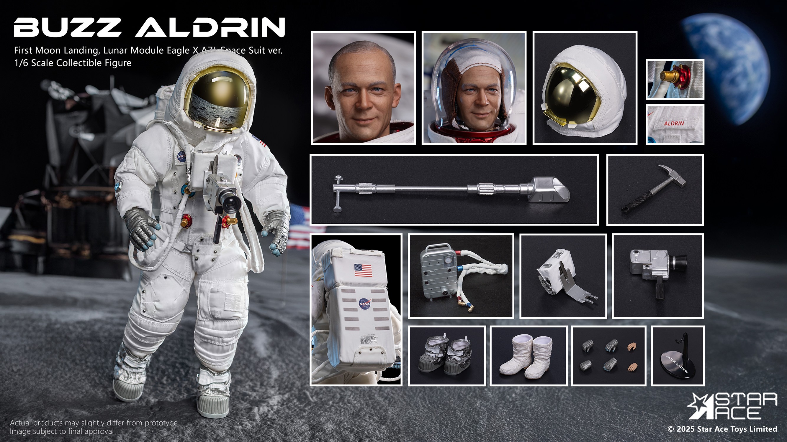 Apollo 11 Buzz Aldrin Sixth Scale Figure  (Prototype Shown) View 17