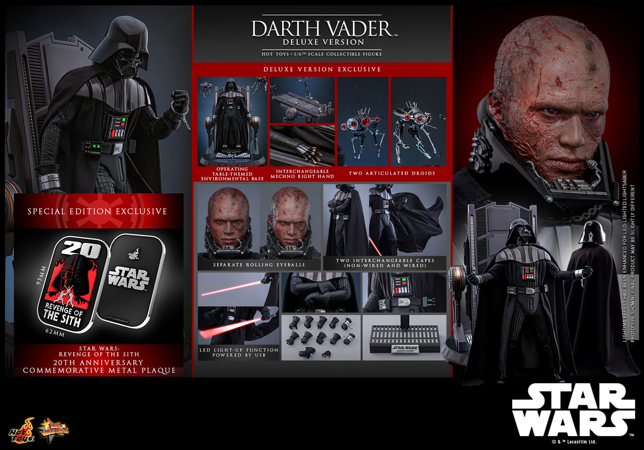 Star Wars Darth Vader (Deluxe Version) (Special Edition) Sixth Scale Figure  (Prototype Shown) View 18