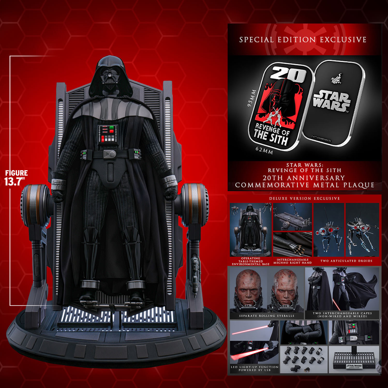 Star Wars Darth Vader (Deluxe Version) (Special Edition) Sixth Scale Figure  (Prototype Shown) View 2
