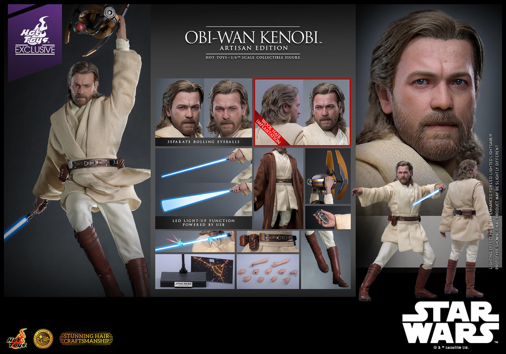 Star Wars Obi-Wan Kenobi (Artisan Edition) Sixth Scale Figure  (Prototype Shown) View 20