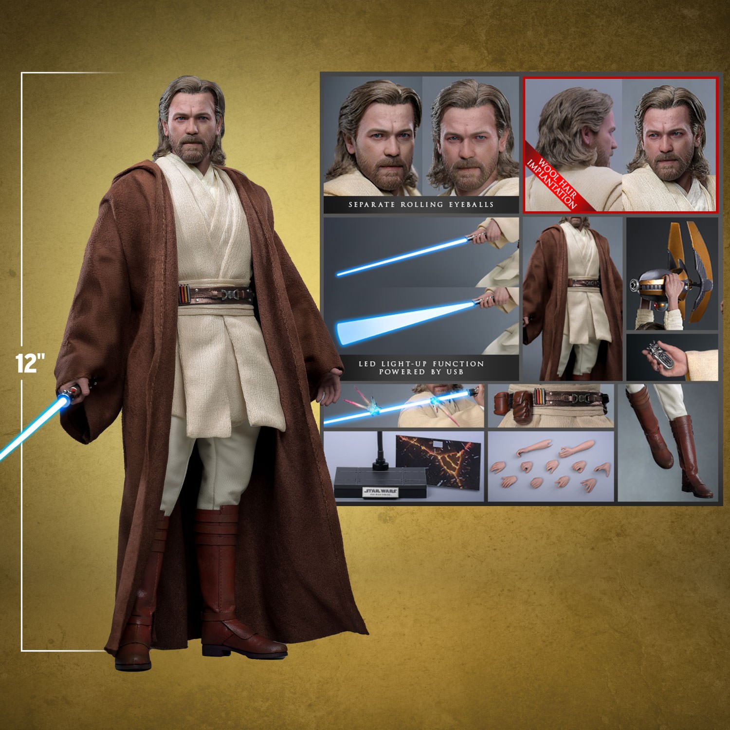 Star Wars Obi-Wan Kenobi (Artisan Edition) Sixth Scale Figure  (Prototype Shown) View 2
