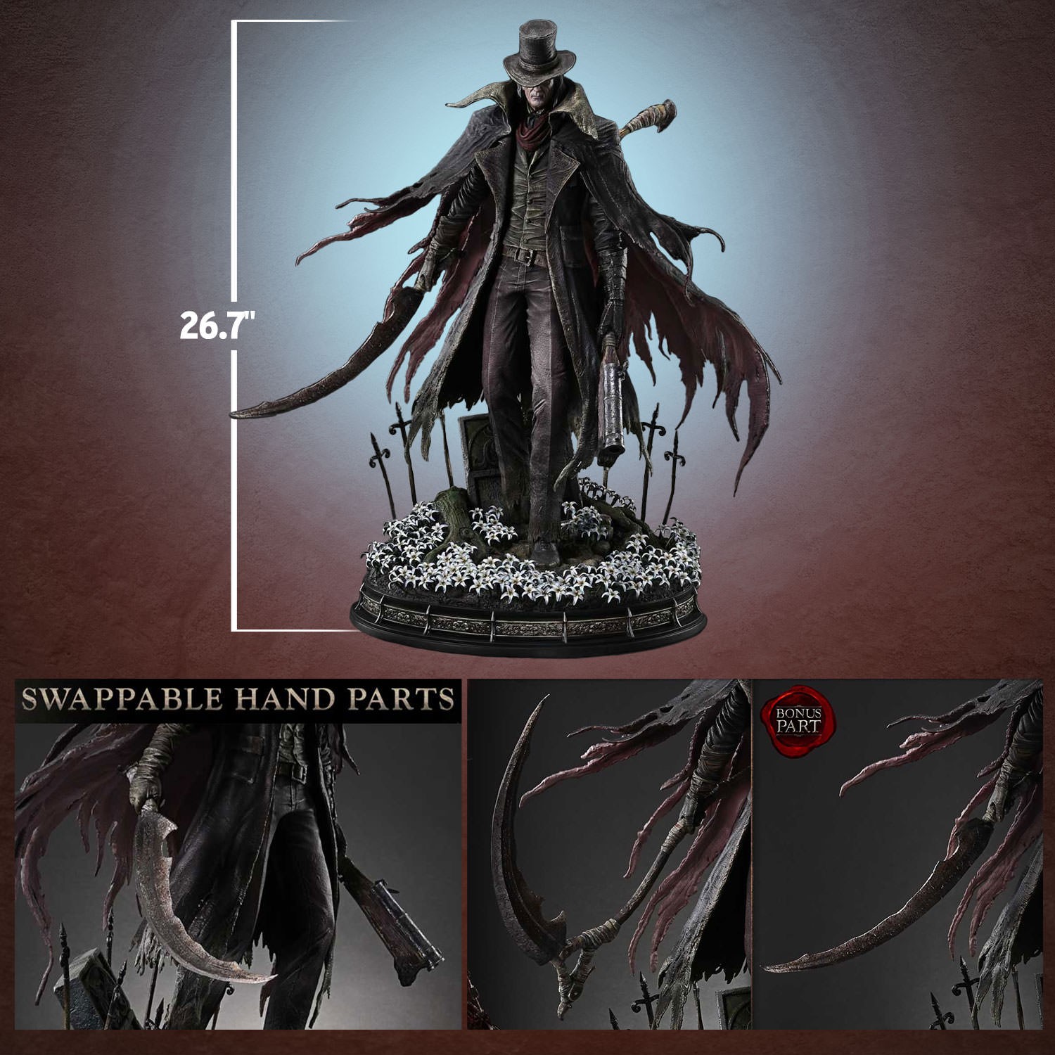 Bloodborne Gehrman (Bonus Version) Quarter Scale Statue  (Prototype Shown) View 2