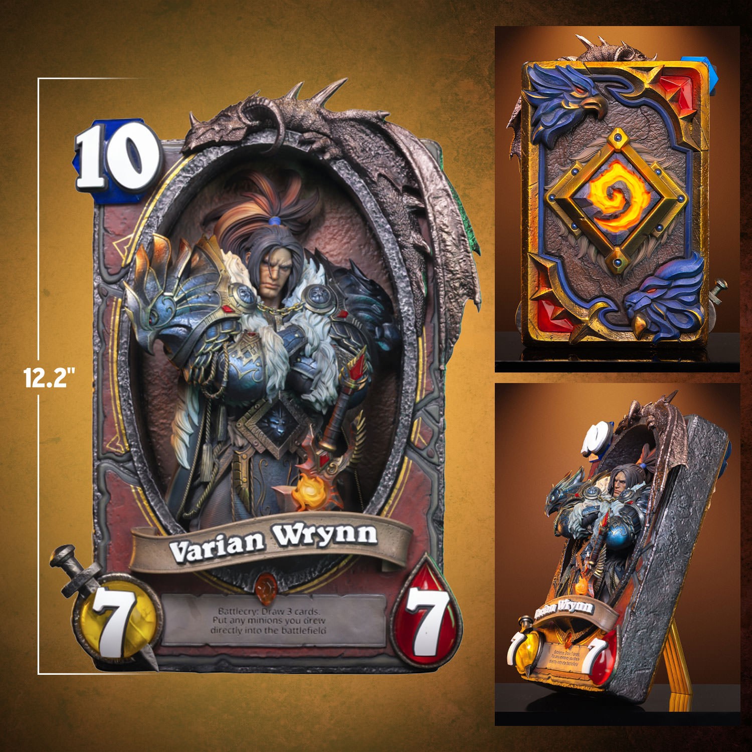 Warcraft Varian Wrynn 3D Art Frame Statues  (Prototype Shown) View 2