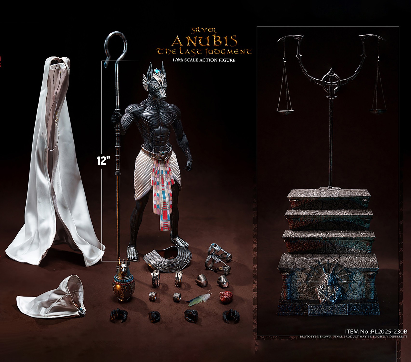 TBLeague Anubis - The Last Judgement (Silver) Sixth Scale Figure  (Prototype Shown) View 2