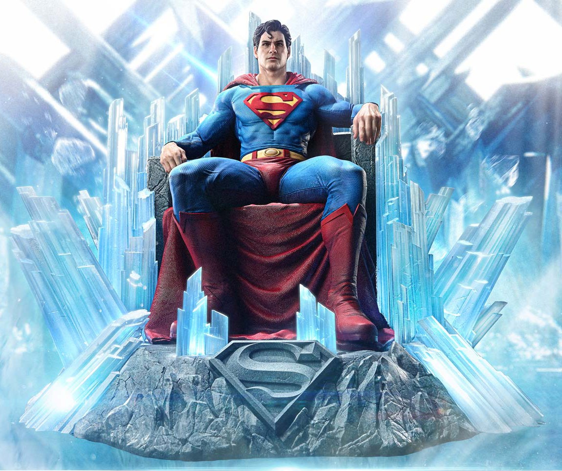 DC Comics Superman Fortress of Solitude on Throne Quarter Scale Statue  (Prototype Shown) View 1