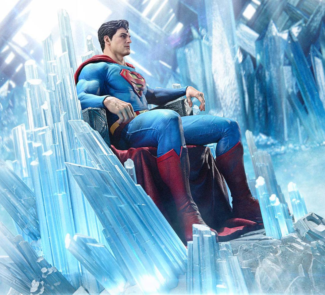DC Comics Superman Fortress of Solitude on Throne Quarter Scale Statue  (Prototype Shown) View 3