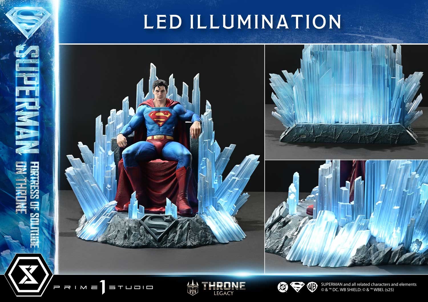 DC Comics Superman Fortress of Solitude on Throne Quarter Scale Statue  (Prototype Shown) View 7