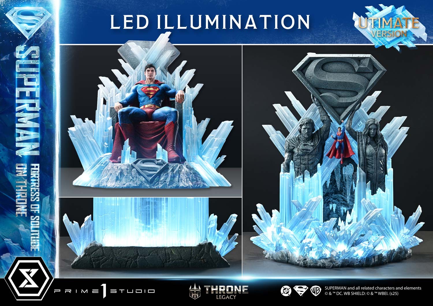 DC Comics Superman Fortress of Solitude on Throne (Ultimate Version) Quarter Scale Statue  (Prototype Shown) View 11