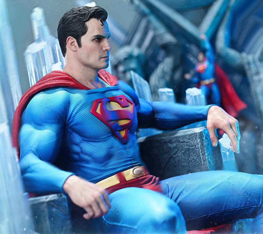 DC Comics Superman Fortress of Solitude on Throne (Ultimate Bonus Version) Quarter Scale Statue  (Prototype Shown) View 4