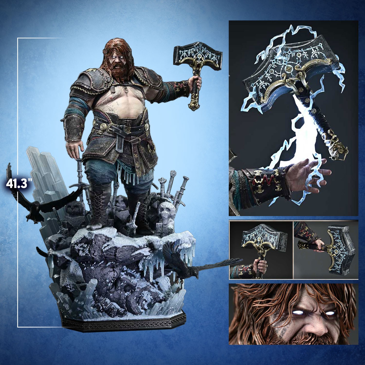 God of War Thor (Deluxe Version) 1:3 Scale Statue  (Prototype Shown) View 2