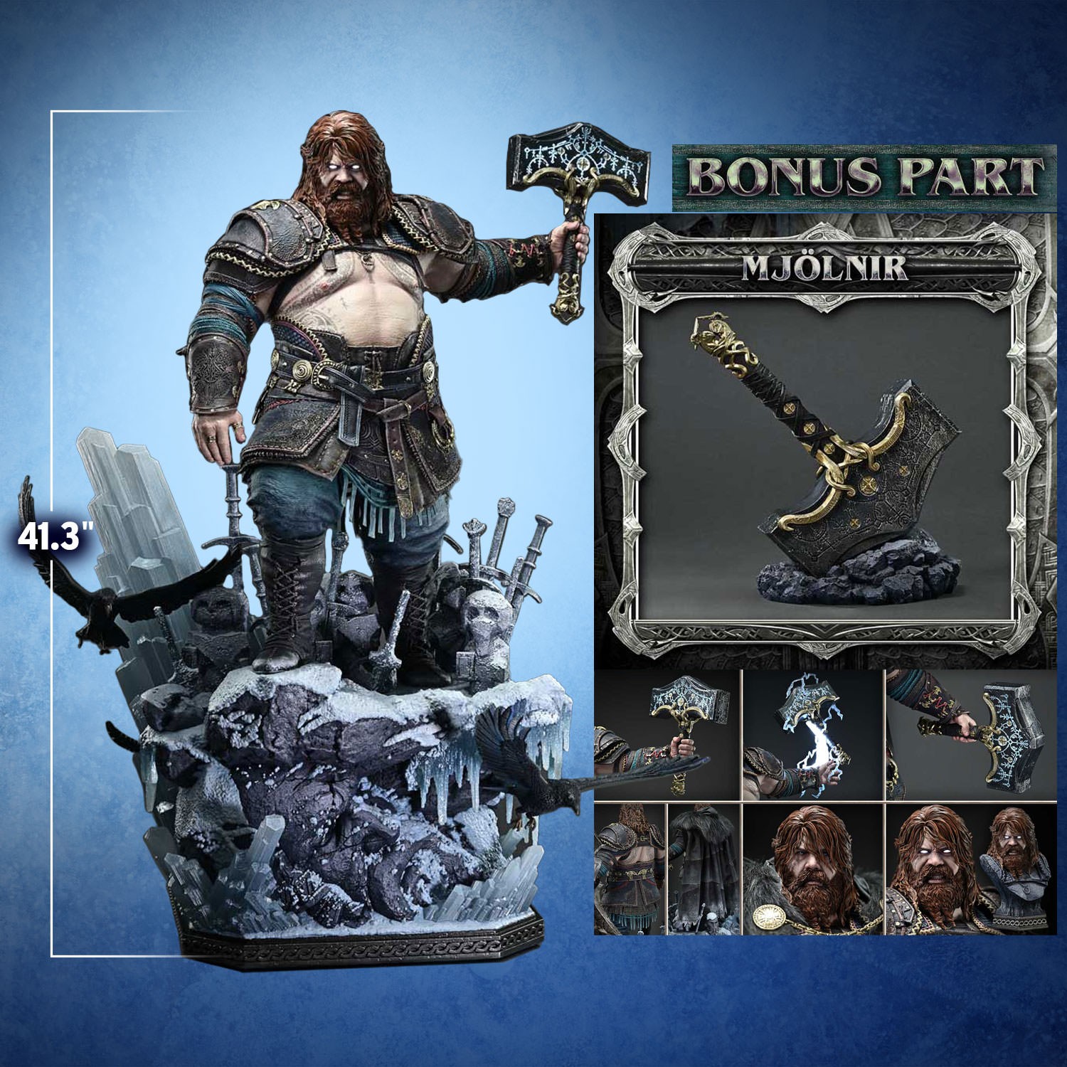God of War Thor (Deluxe Bonus Version) 1:3 Scale Statue  (Prototype Shown) View 2