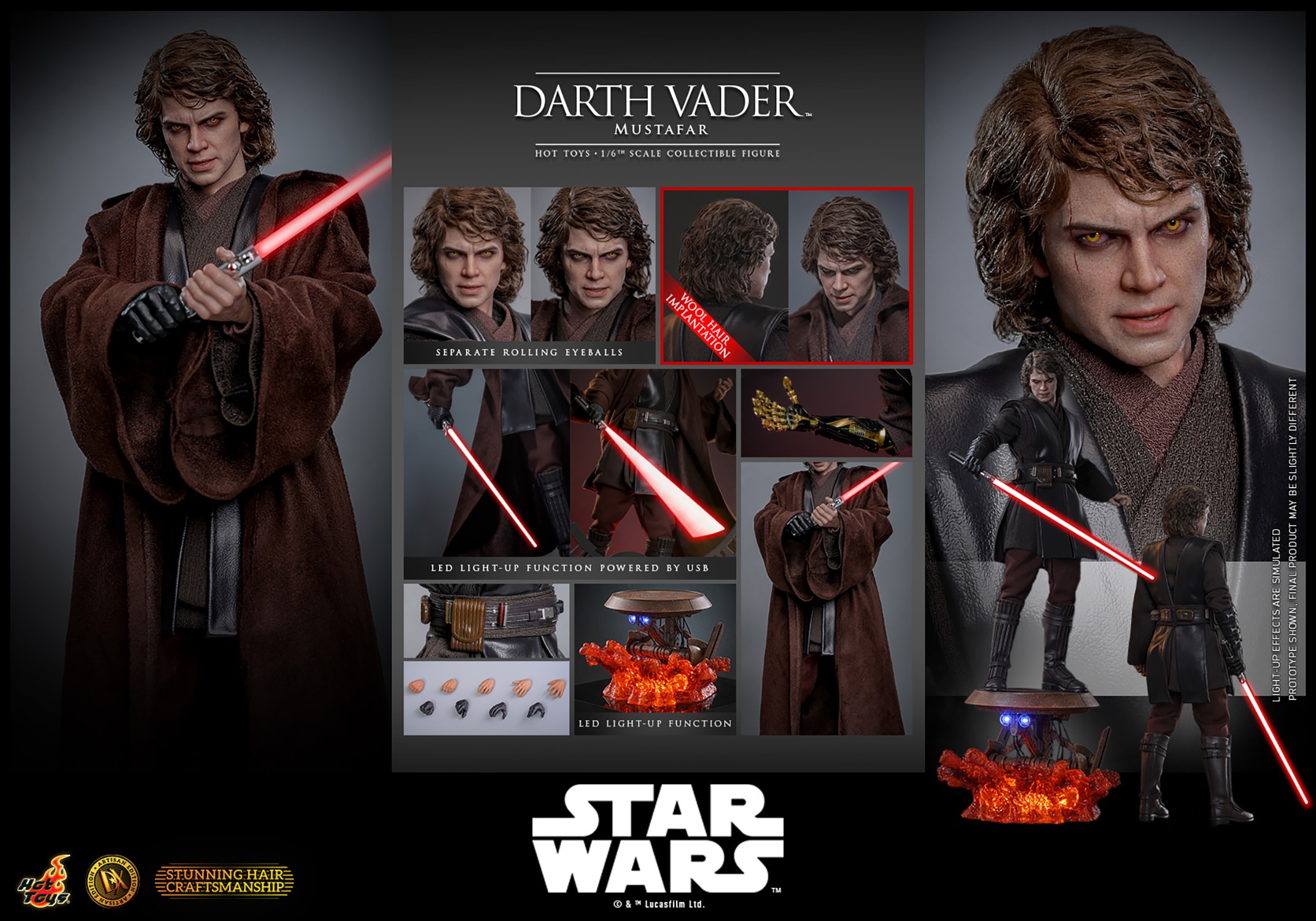 Star Wars Darth Vader (Mustafar) (Artisan Edition) Sixth Scale Figure  Exclusive Edition (Prototype Shown) View 11