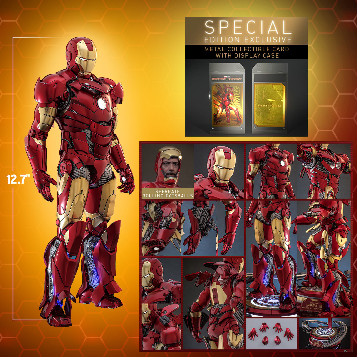 Marvel Iron Man Mark III (Armor Suit Up Version) (Special Edition) Sixth Scale Figure  Exclusive Edition (Prototype Shown) View 2