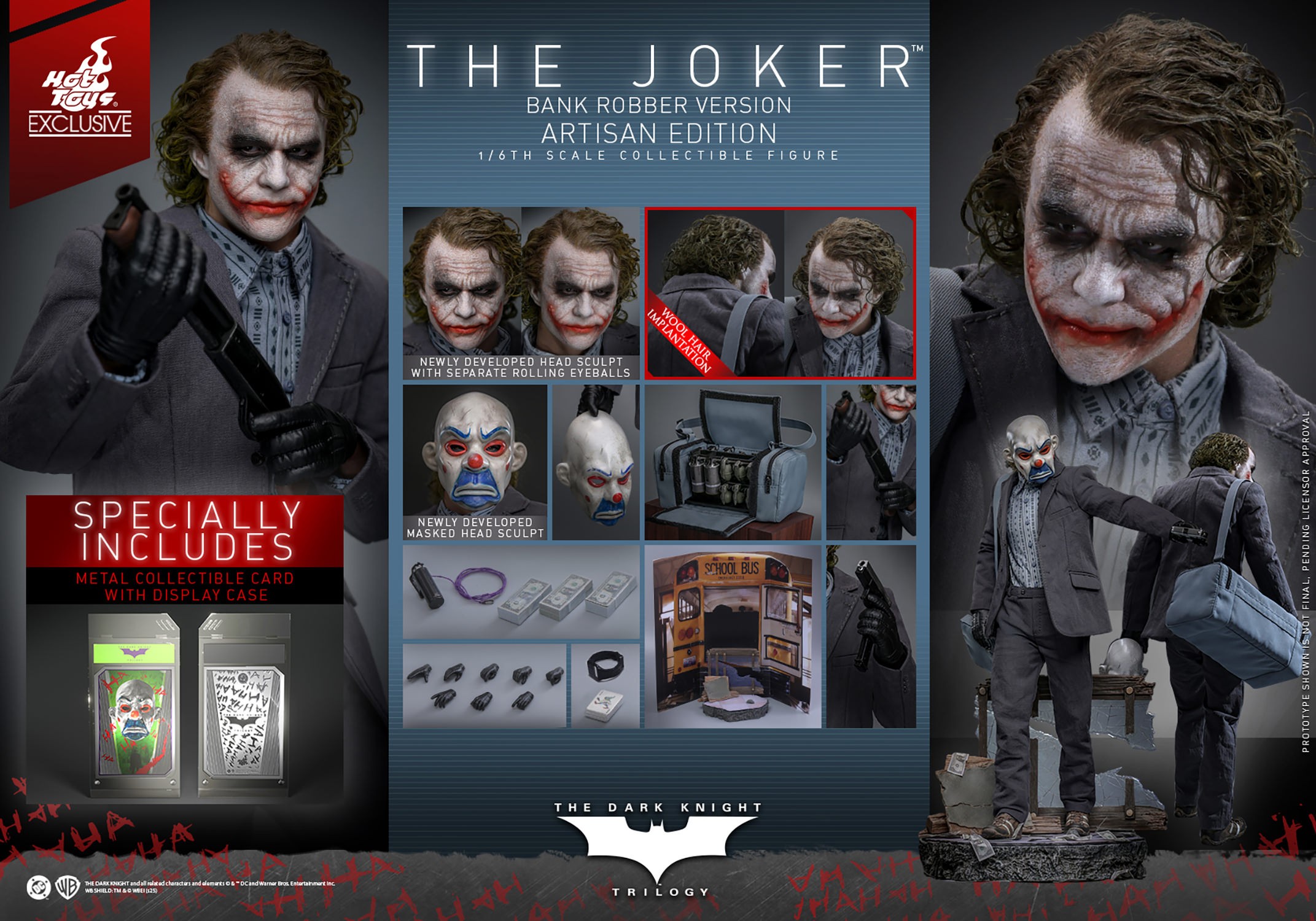 DC Comics The Joker (Bank Robber Version) (Artisan Edition) Sixth Scale Figure  Exclusive Edition (Prototype Shown) View 22