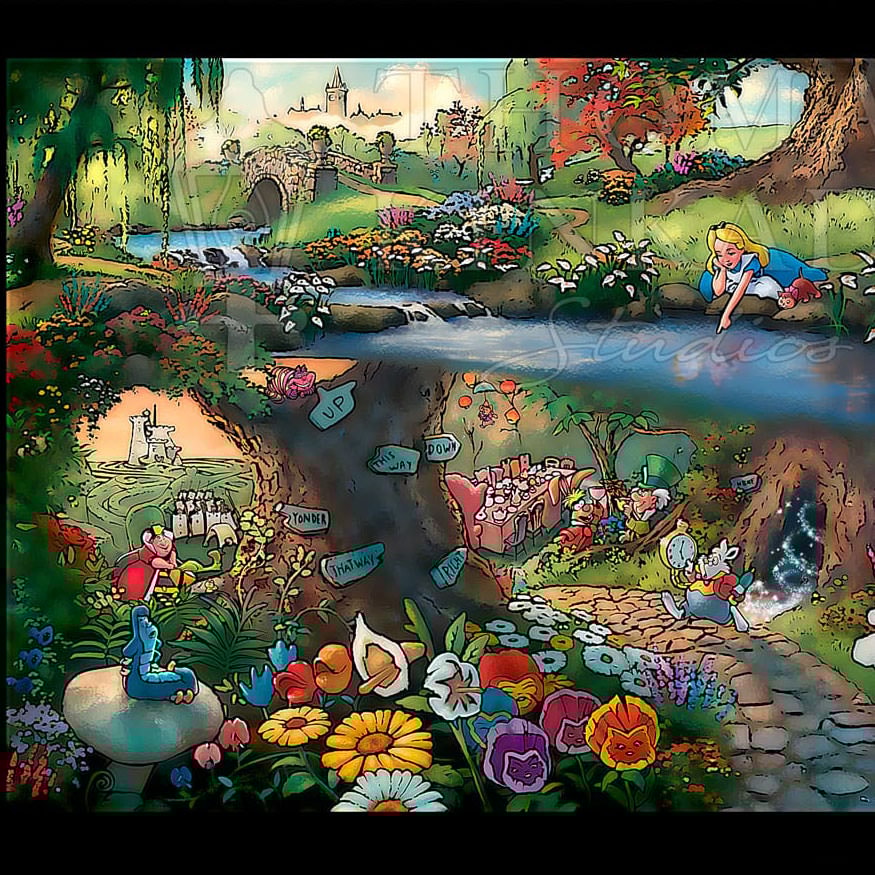 Alice In Wonderland Stained Glass by Art Brand Studios